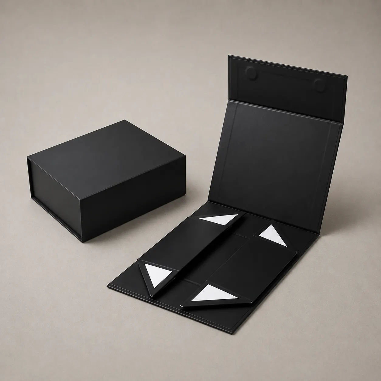Minimalist Matte Black Magnetic Collapsible Folding Box