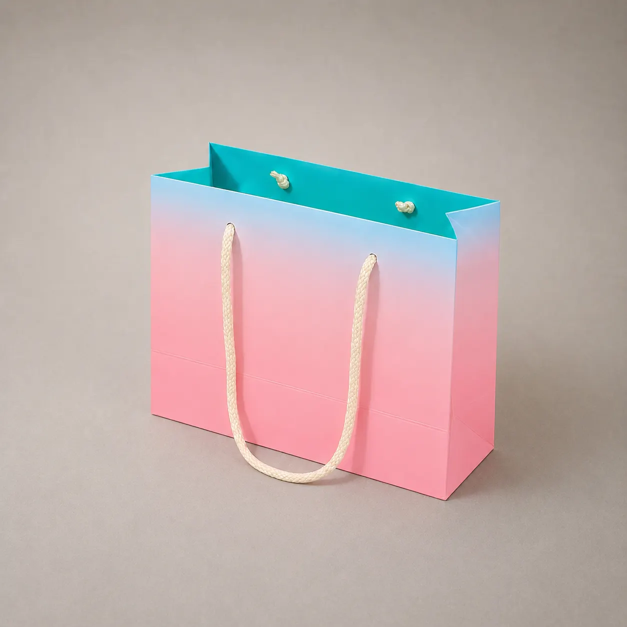 Vibrant Pastel Ombre Pink to Sky Blue Paper Tote Bag