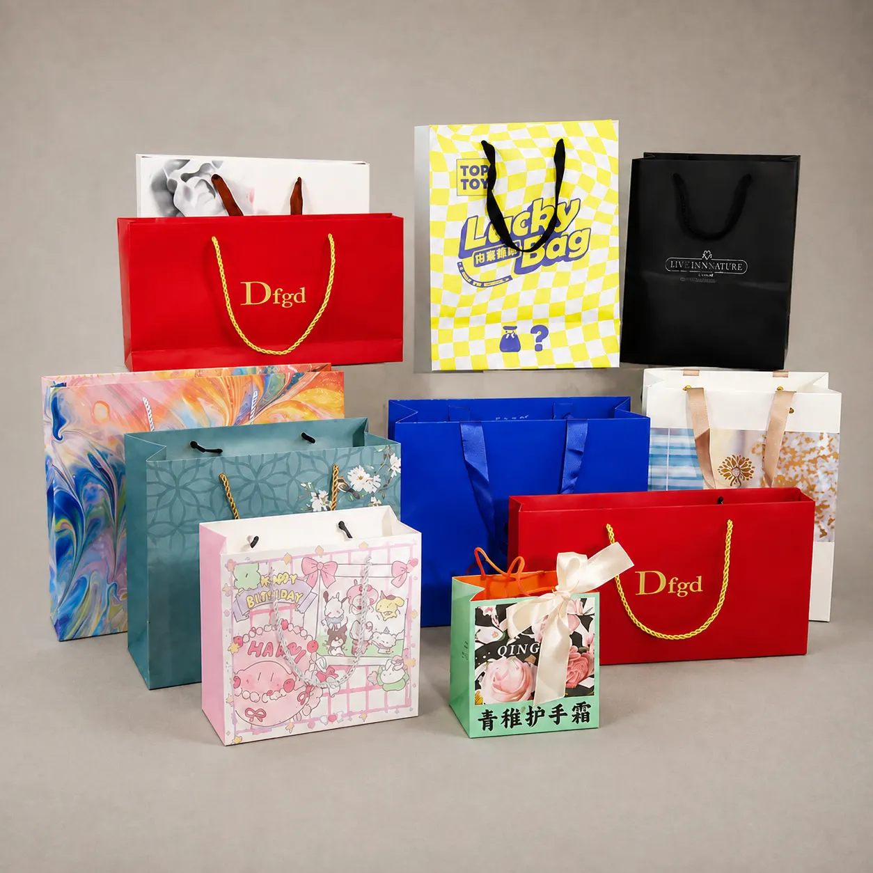 Custom Luxury Printed Paper Tote Bags Series