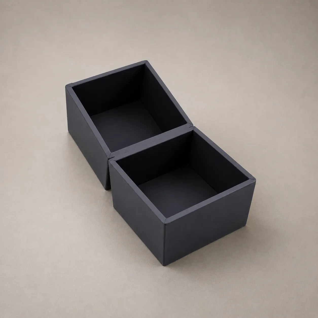 Luxury Pitch Black Jointed Dual-Cuboid Rigid Presentation Box
