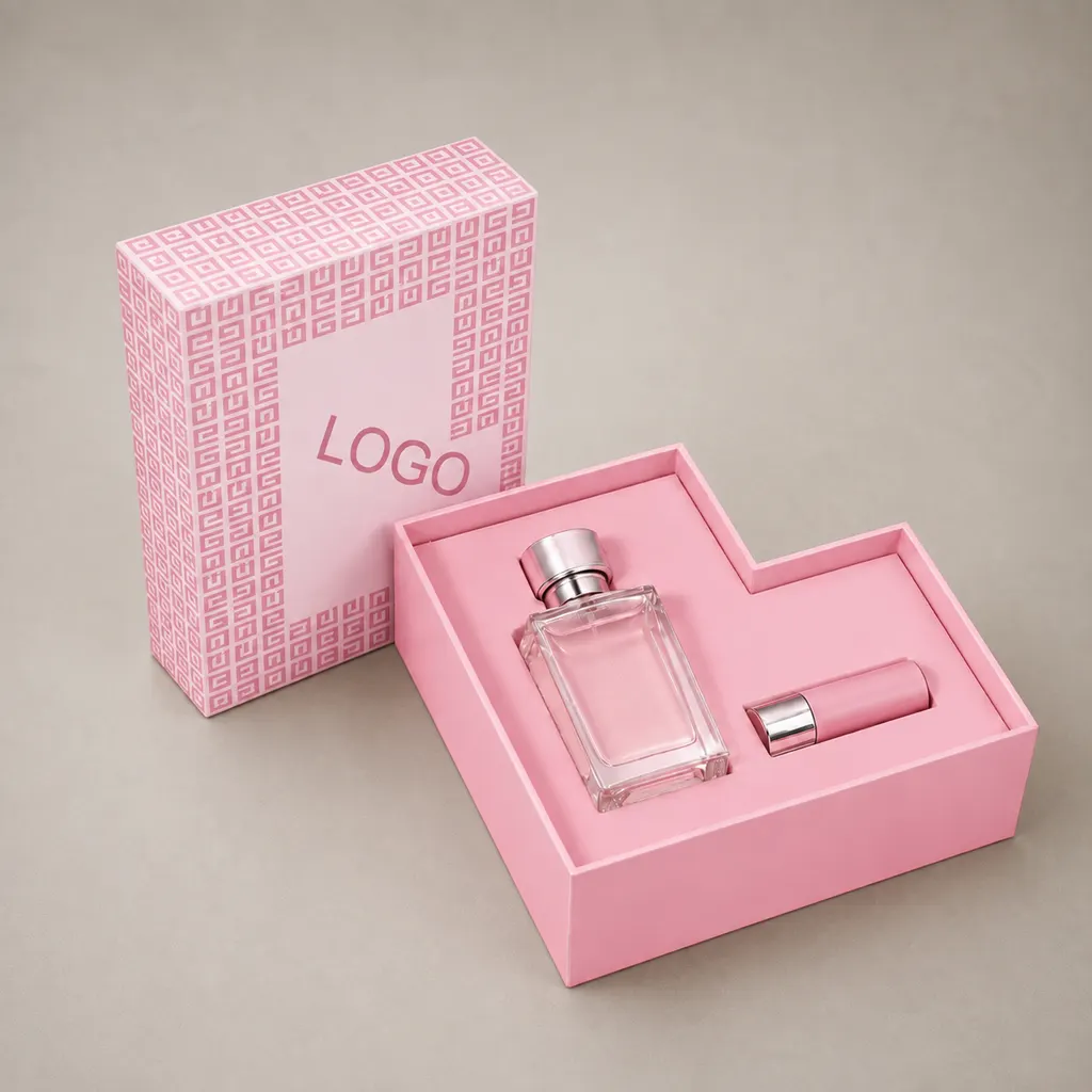 Luxury Heart-Shaped Pastel Pink Rigid Perfume Gift Box