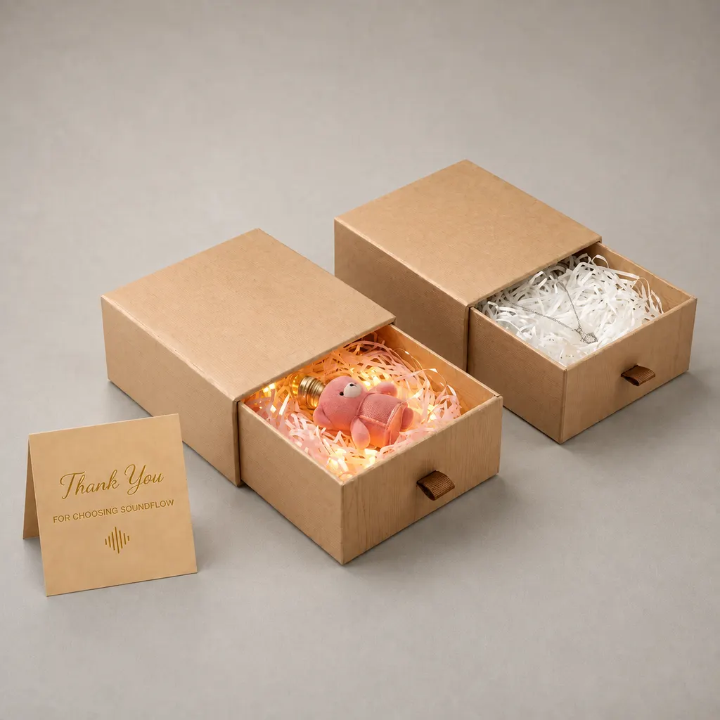 Eco-Friendly Natural Kraft Sliding Drawer Rigid Perfume Box