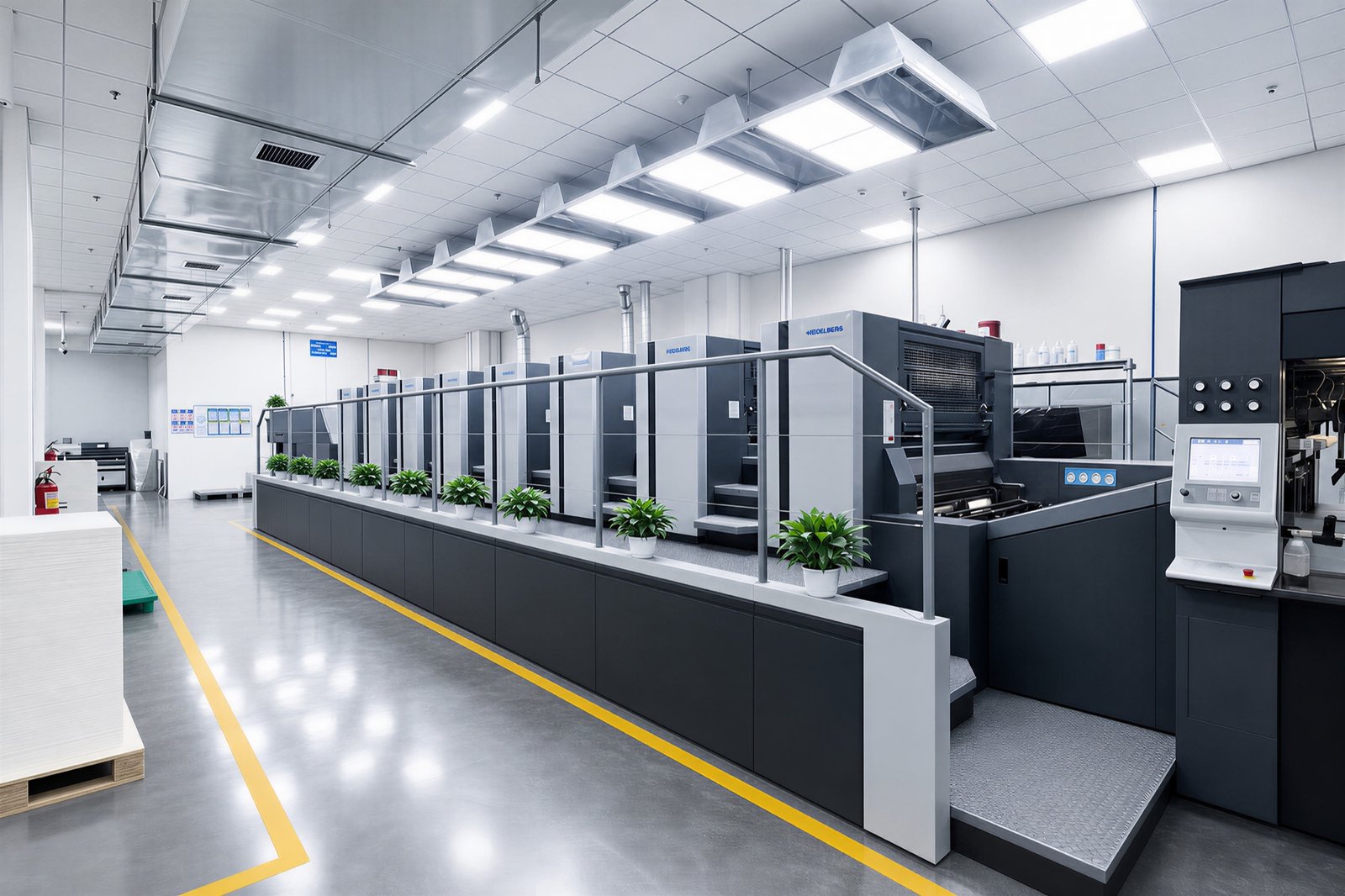 YIHE Heidelberg offset press production floor in Guangzhou